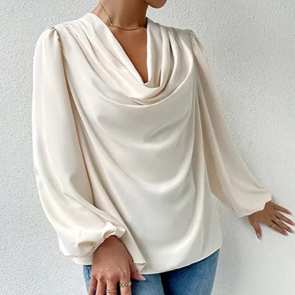 ASTRID – Elegant Chiffon V-Neck Blouse