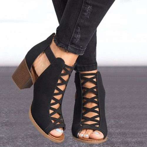 Lauren braided block-heeled sandals