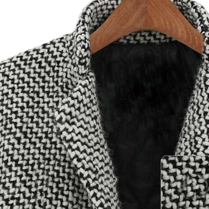 Konstanze - Elegance and Comfort Long Houndstooth Jacket