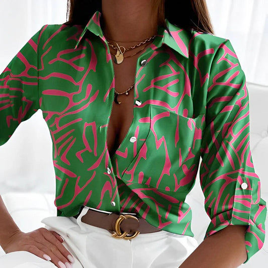 Amelia – Elegant Green Blouse for Every Occasion