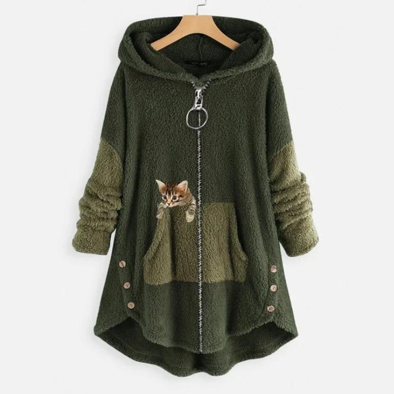 Kaleide Teddy Cat Soft Warm Coat