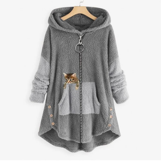 Kaleide Teddy Cat Soft Warm Coat