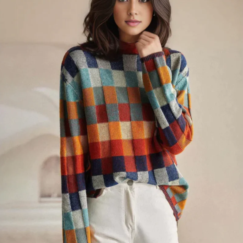 Adel | Patchwork Turtleneck Sweater