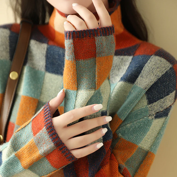 Adel | Patchwork Turtleneck Sweater