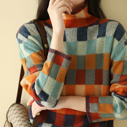 Adel | Patchwork Turtleneck Sweater