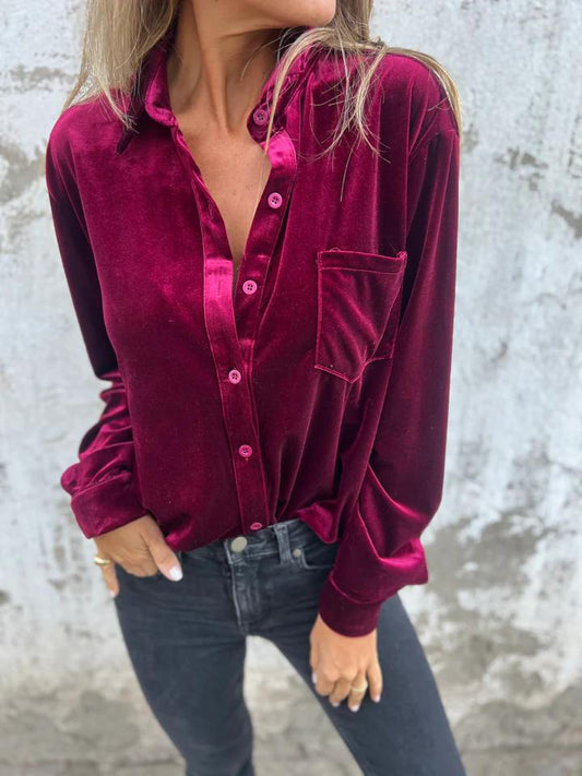 Giulia Velvet Shirt – Women's velvet Blouse