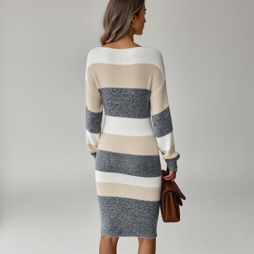 Emilia | Color Block Winter Dress