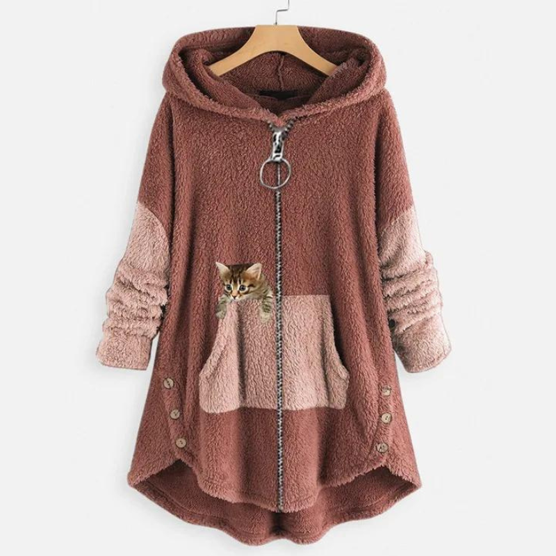 Kaleide Teddy Cat Soft Warm Coat