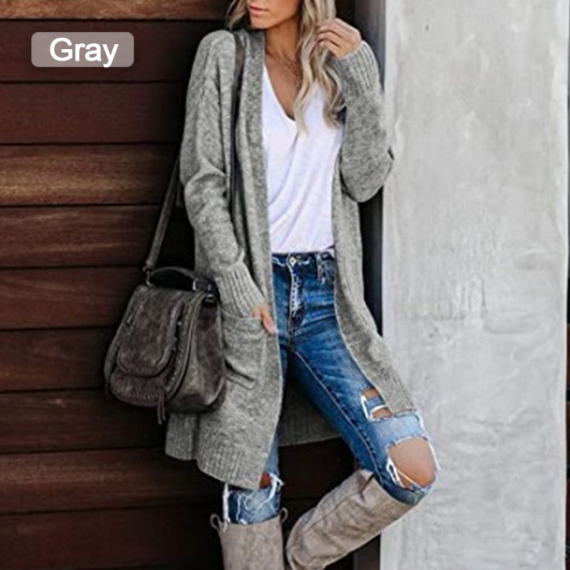 Kaleide Casual Long Sleeve Open Front Cardigan