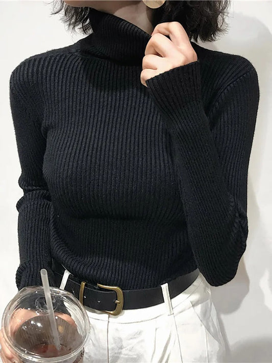 Stylish Knitted Turtleneck Sweater with Slim Fit